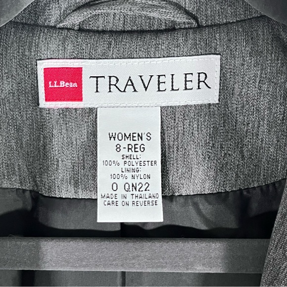 L.L. Bean Traveller Gray 3 Button Blazer Jacket Women's 8 - Picture 2 of 7